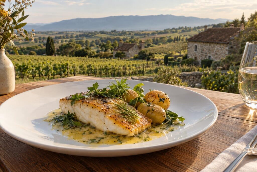 Filet de poisson blanc au beurre