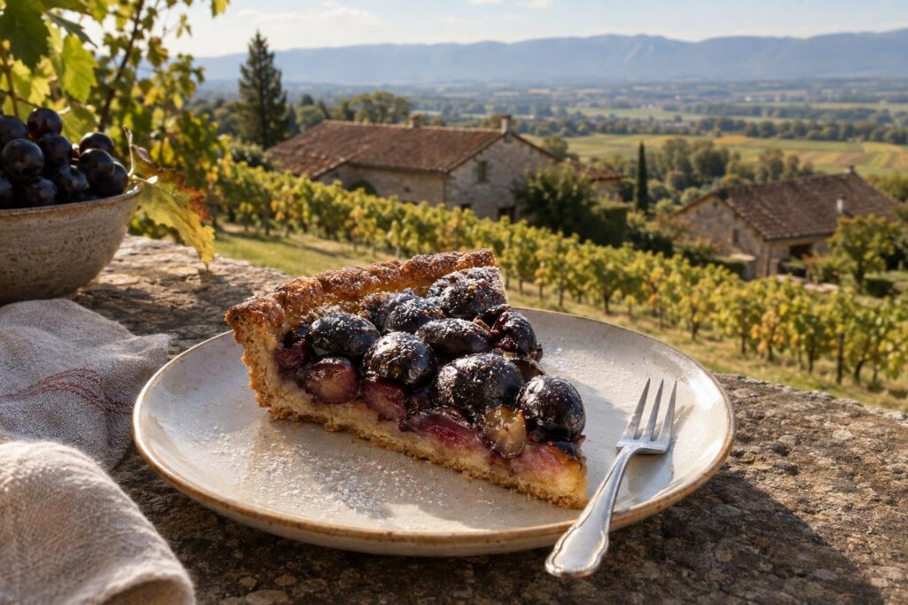 Part de tarte aux raisins noirs